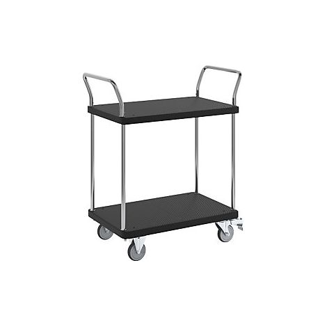 Carrito de servicio 2 pisos 2 manijas carga máx 150 kg (1/5)