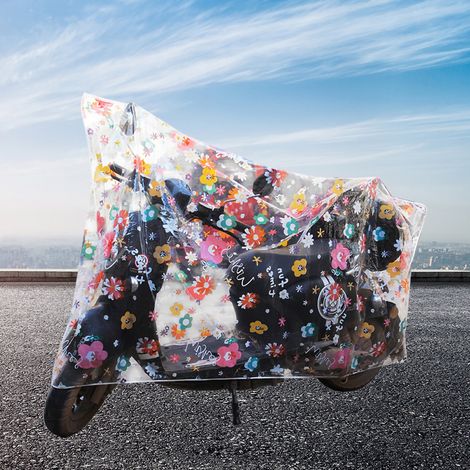 Couverture de pare-soleil pour véhicule électrique, anti-poussière, imperméable, résistant aux intempéries, pour moto, vélo, motif floral, 2.2m /7,2 pieds