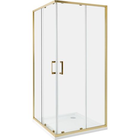 Box Doccia Vetro Temperato Telaio Alluminio Doppia Porta 80 x 80 x 185 cm Tela
