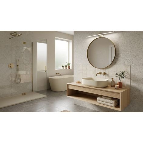 Lavabo ovale da appoggio senza troppo pieno in ceramica senza foro rubinetto - Avorio Opaco (1/3)