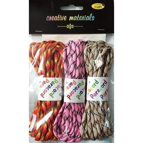 Set di cordini in paracord da 2,8 m, 3 colori