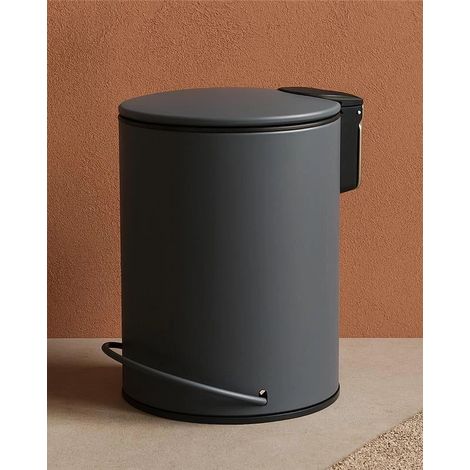 Exagonshop Pattumiera 3 L soft close in acciaio grigio Color