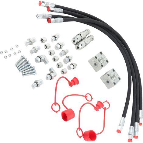 Vannes de dérivation à 3 voies avec connecteurs rapides, tuyaux flexibles de 31 pouces pour Mini-pelle chinoise de 1 à 2 tonnes, 2 pièces (1/5)