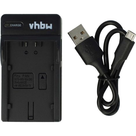 vhbw Micro-USB Ladegerät kompatibel mit Hitachi PV-DV800K, PV-DV800, PV-DVP8-A Kamera - Ladeschale + Micro-USB Kabel Ladeanzeige (1/5)