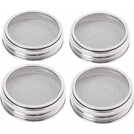 Juego de 4 tapas grandes de acero inoxidable con buena ventilación para germinar semillas orgánicas en tu cocina. (1/5)