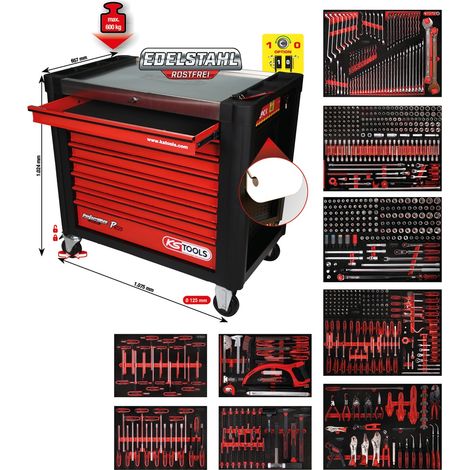 KS Tools PERFORMANCEplus Werkstattwagen-Satz P30 mit 706 Werkzeugen für 7 Schubladen (1/5)