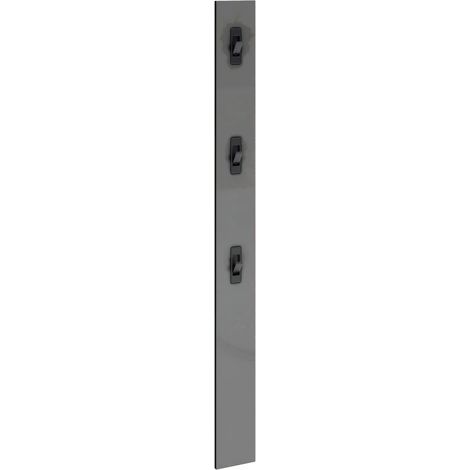 Appendiabiti da Parete Grigio 16x2x65 cm con Ganci in Ferro (1/4)