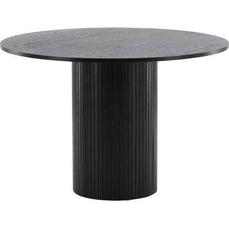 Table à Manger Ronde "Bianca" 110cm Noir (1/5)