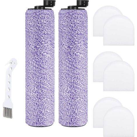 Remplacements de brossage pour le requin hydrovac - Compatible avec le requin hydrovac WD100 WD200 WD201, 2 rouleau de brosse multi-surface + 6 éponges de filtre (1/5)