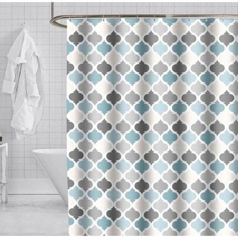 Rideau De Douche - 180x180 Cm - Polyester Anti-bactérien - 12 Crochets Intégrés - Lavable En Machine (1/5)
