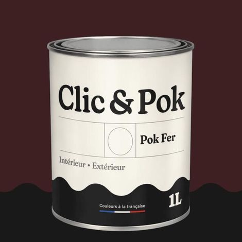 Peinture Fer Antirouille – Métal Extérieur Intérieur, Satinée, Protection Rouille - 1L - RAL 3007 - Rouge noir