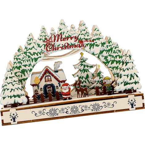 Décoration de Noël en bois faite main, ornement de Noël exquis à faire soi-même pour fenêtre (type 2)