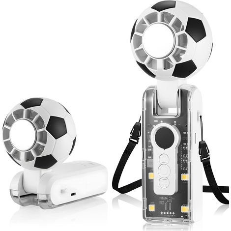 Mini Ventilateur Portable Rechargeable, Ventilateur Climatiseur Portable, Ventilo Portable Avec Écran LED, Petit Ventilateur USB Silencieux Puissant 6 Vitesses, Lumière d'Ambiance Intégrée (Blanc) (1/5)