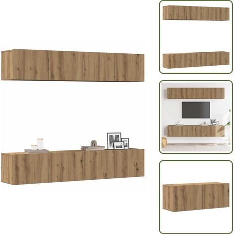 TV-Wandschränke 4 Stk. Artisan-Eiche Holzwerkstoff - TV-Schrank - TV-Schränke - HiFi-Schrank - Medienschrank (1/5)