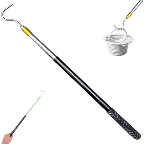 Teleskopstange mit Haken für Sonnensegel und Markisen  Verstellbarer Teleskopgriff für Jalousien, Wohnmobile und hoch angebrachte Aufhängungen  Verstellbare Mehrzweck-Aluminiumstange (1/5)