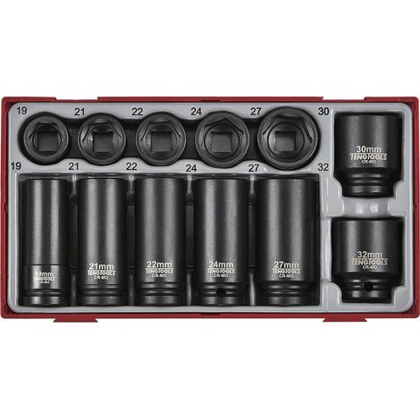 Set de douilles à choc TT1 tray 1/2'' 19-32mm 12 pièces Teng Tools TT9212 (1/2)