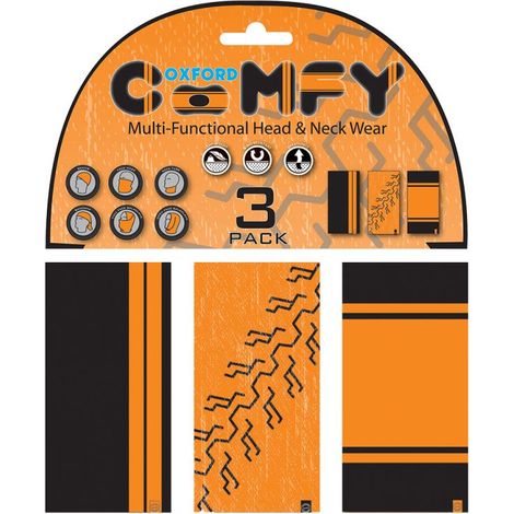 Col Oxford multifonctionnel d'extérieur Comfy HD, lot de 3, orange/noir