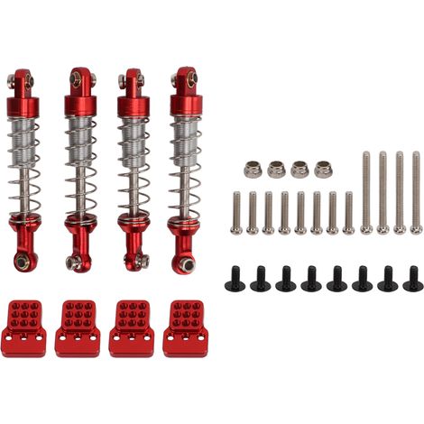 2 Paires d'amortisseurs métalliques universels avec supports pour WPL C14, pièces de rechange et améliorations de voiture RC (1/5)