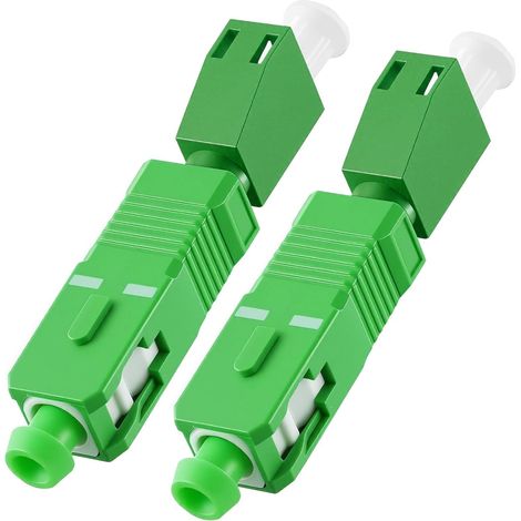 2 Vert Adaptateur Fibre Optique SC/APC Mâle Vers LC/APC Femelle, Coupleur Hybride Monomode Simplex, Faible Perte D’Insertion, Connecteur Pour Réseaux FTTH Et Panneaux De Brassage (1/5)