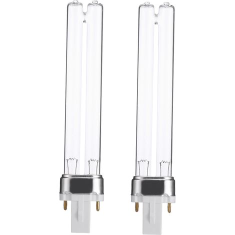 Lot de 2 ampoules de rechange germicides ultraviolettes G23 de 9 W pour aquarium