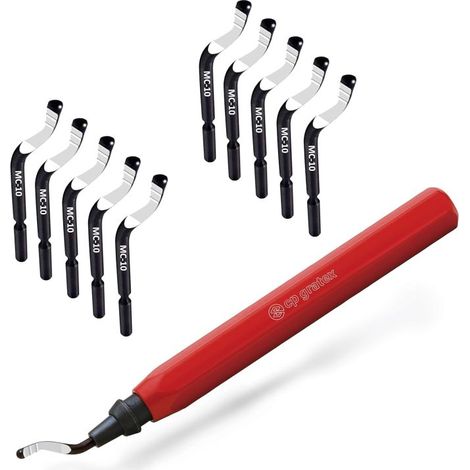 RB1000 mango rojo + 1 cabezal de cuchilla, raspador desbarbador, canteadora, canteadora de metal