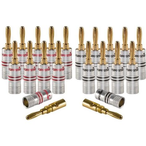Fiche banane, pour les câbles 4 mm carré vissage, 6 mm carré soudure, lot de 20 (1/4)