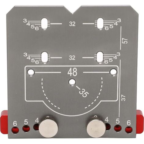 Gabarit de perçage pour le travail du bois, gabarit de positionnement et de perçage pour charnières, kit de poinçonnage en alliage d'aluminium pour le travail du bois (1/4)