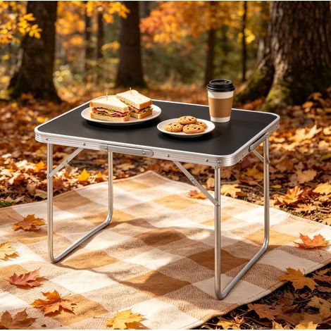 Tavolo da campeggio pieghevole ultraleggero 70 x 50 x 60 cm nero DESVIAE (1/5)