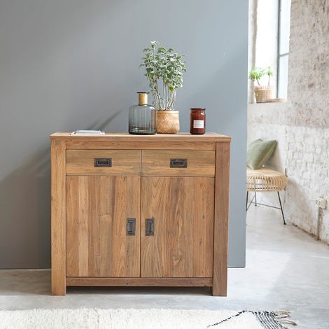 Buffet en teck recyclé massif 100 cm (1/4)