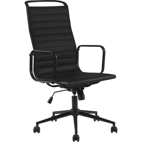 Sedia da ufficio Nelson in ecopelle nero