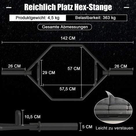 Hex trap bar mit klappbaren griffen 800 lb kapazitat