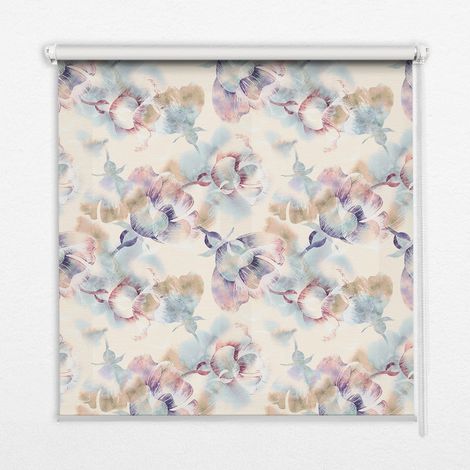 Tenda a Rullo Interna per Finestra - Tenda Filtrante Luce - Tenda Privacy - Tenda Decorativa Rettangolare - Rullo per Interni - (70 cm x 140 cm) - Fiori colorati dipinti (1/5)