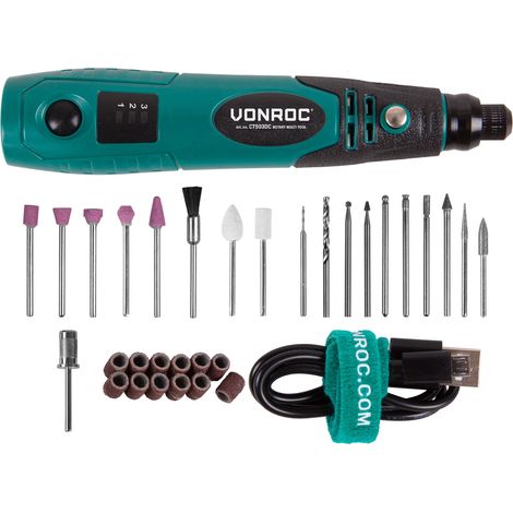 VONROC Multi-herramienta 4V - Incl. un juego de accesorios, cable de carga y bolsa de herramientas (1/5)