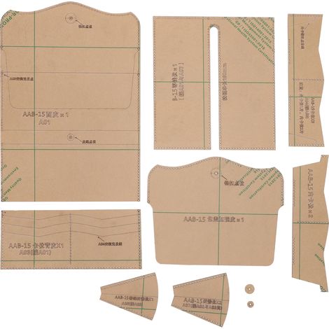 10Pcs Acrylic Template Long Wallet DIY HandMade Leather Pattern Mold Craft Tools (1/5)