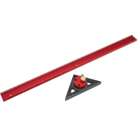 Règle de traçage pour trous de menuiserie 400mm, en alliage d'aluminium, avec rotation 360° pour mesures précises (1/5)