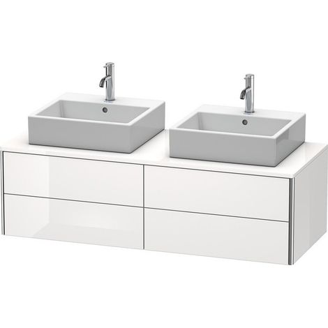 Meuble sous-vasque XSQUARE 400x1400x548mm f 2 bassin blanc brillant lack