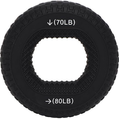 Anneau renforçateur de préhension en silicone souple noir 70-80LB, extenseur de doigts et avant-bras portable texture pneu (1/5)