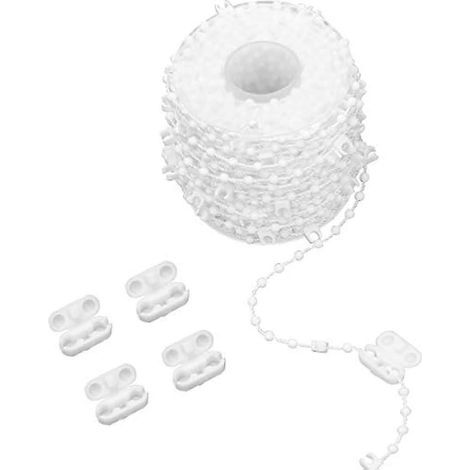 Chaînette de 20 mètres blanche pour store vertical à lamelles de 89 mm (35 pouces) (1/4)