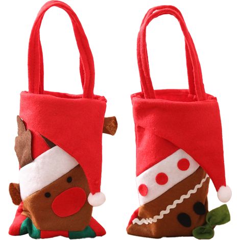 bolsa de tela navideña reutilizable y opaca para regalos, mujeres y niños. (1/5)