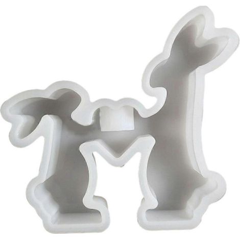 Moules en silicone pour bougeoirs en forme de cœur et de lapin - Moules pour bougeoirs animaux (1/4)
