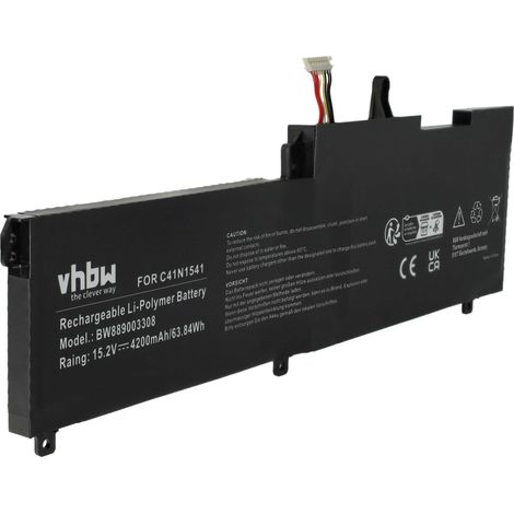 vhbw Akku kompatibel mit Asus Rog Strix GL702VM-GC194T, Strix GL702VM-GC279T, Strix GL702VM-GC234 Notebook (4200 mAh, 15,2 V, Li-Polymer) (1/5)