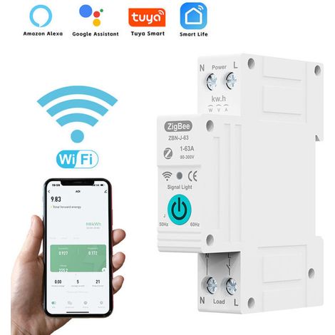 Bardusch-‌Disjoncteur Intelligent ZigBee TUYA‌ - Commande à Distance par Voix, Compatible Assistant Google et Amazon Alexa - pour Maison Connectée (1/4)