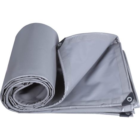Kaelt - Bâche Lourde Extra imperméable en PVC avec œillets renforcés pour Meubles, Gris (3 x 5 m)