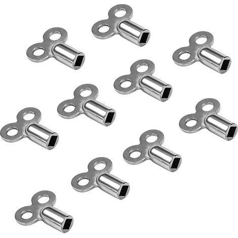 10 Clés de Purge Argentées pour Radiateur, Clé de Purge Universelle pour Chauffage, Outil de Purge Radiateur Compatible avec la Plupart des Modèles, Clés de Purge pour Évacuation d'air (1/5)