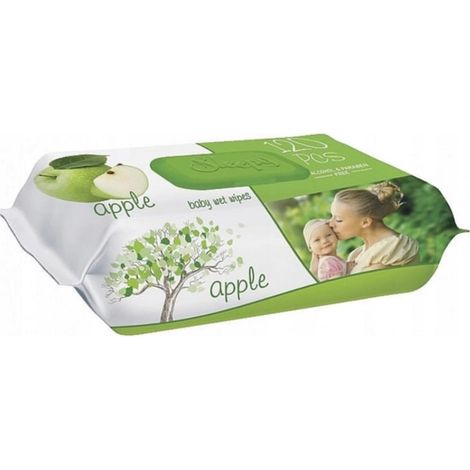 Salviette umidificate Sleepy per mani e corpo, tappo a forma di mela verde, 120 pezzi (1/2)