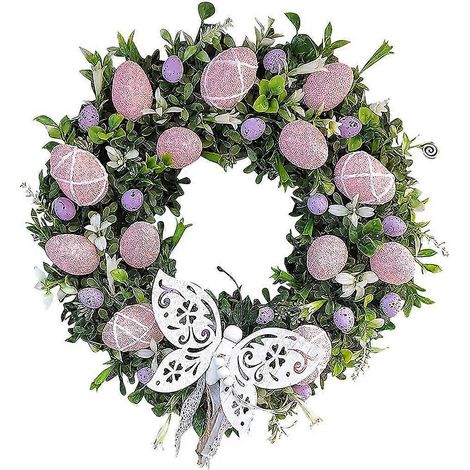 Couronne de Pâques en acrylique, guirlande colorée, pendentif décoratif à suspendre (1/4)