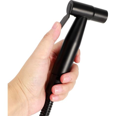 Kit de Douchette Toilette en Acier Inoxydable, Bidet avec Raccord G1/2, Modèle Noir (Style A) (1/5)