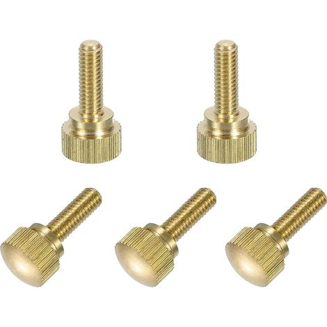 Messing-Rändelschrauben – 5er-Pack – M4 x 12 mm – Rändelkopf – Manuelle Befestigung für Elektronik und Mechanik – Gold (1/5)