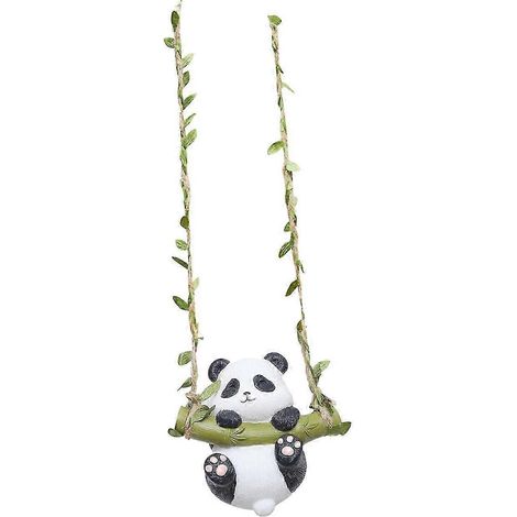 Figurine décorative oscillante pour jardin, pendentif mignon en forme de sculpture pour voiture, sapin de Noël, chambre d'enfant ou d'adulte, maison-Panda (1/5)