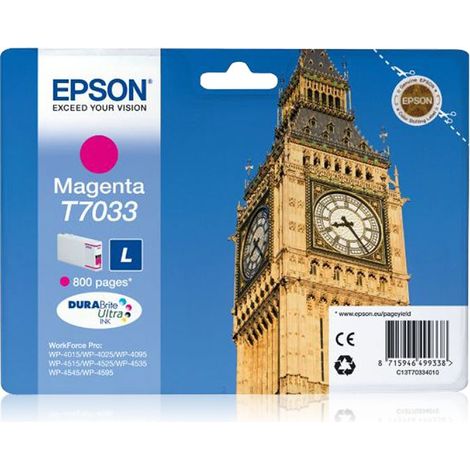 Cartucho Epson T7033 L Magenta WP4000 WP4500 (1/5)